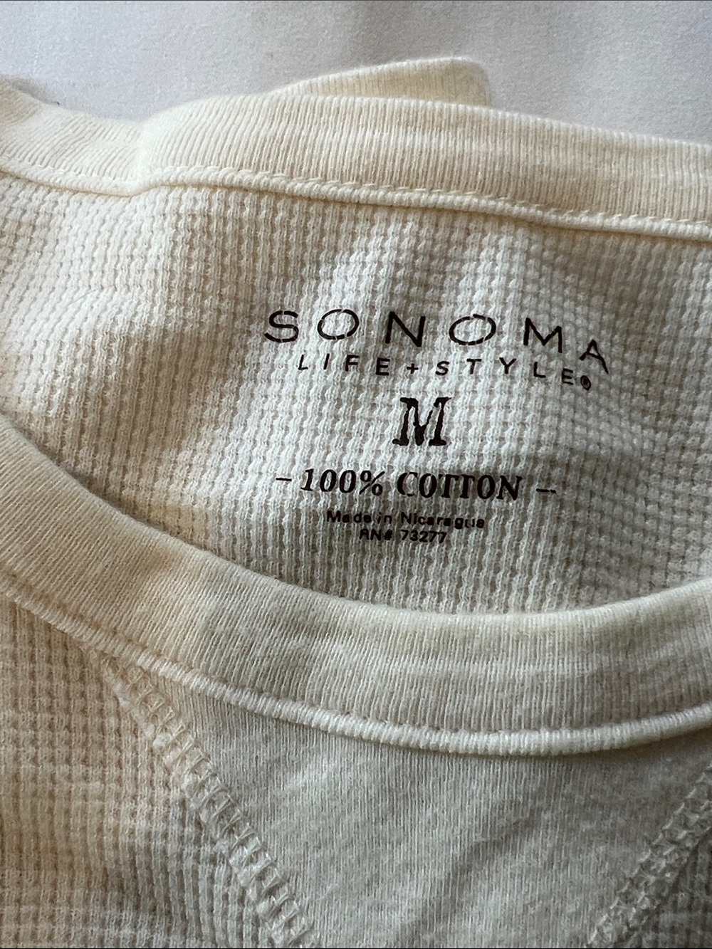 Sonoma Thermal Crew Neck Long Sleeve Shirts- Bundle of 3 (Off-White/Gray/Cream - Picture 13 of 13